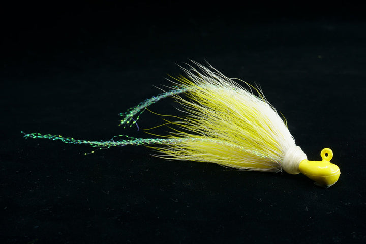 Yellow and White Cobia Killer Lure, Gulfstream Lures, Bucktail Lures, Bottom Lures, Bottom Jigs, Cobia Lures, Casting Lures, Saltwater Lures