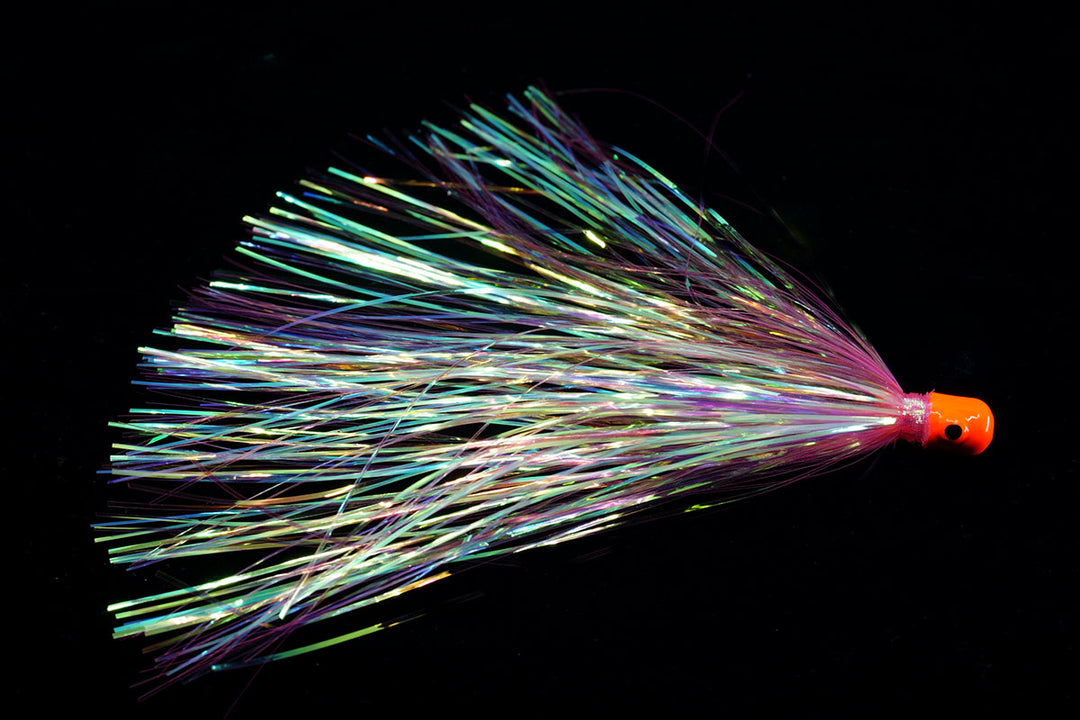 Flash Witch with orange head and flashy pink body, gulfstream lures, best trolling lures, drifting baits, drifting lures, dolphin lures, sailfish lures, wahoo lures,