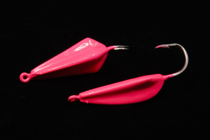 Pink High Jinx jig, gulfstream lures, pompano jig, pompano lure, bluefish jig, bluefish lure, mackerel jig, mackerel lure, bonefish jig, bonefish lure