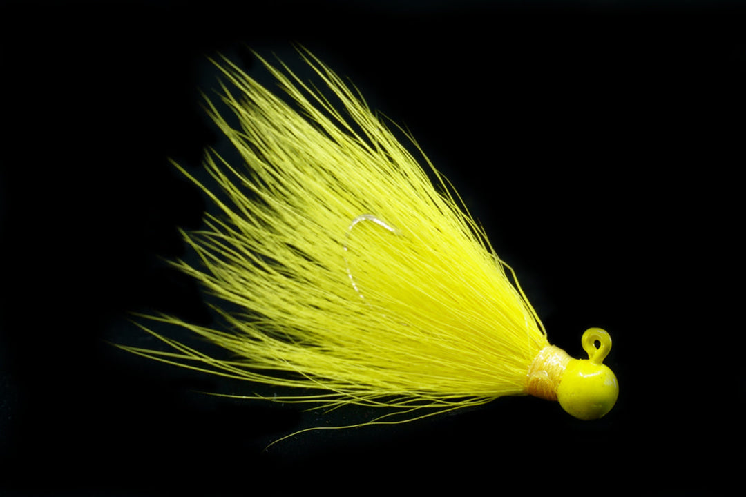 yellow pompano jig, bucktail jig, gulfstream lures, saltwater jig, ladyfish jig, tarpon jig, casting jig, best pompano jig