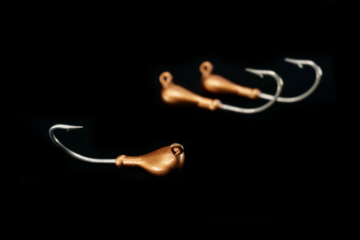 Gold Troll Rite Jig Head. Come in a 3 pack. This Gulfstream Lures is very popular for using as a Flounder Jig, Jack Jig, Ladyfish jig, Pompano Jig, Red Fish Jig, Sea Trout Jig and Snook Jig. Saltwater Jig Heads