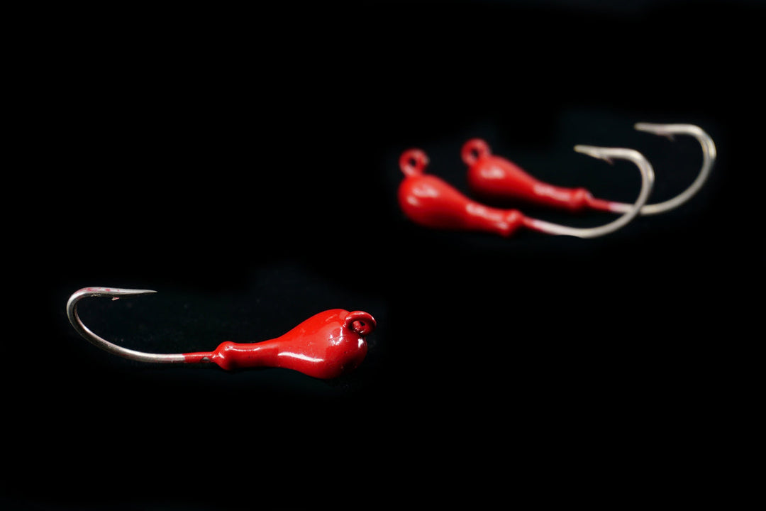 Red Troll Rite Jig Head.  Come in a 3 pack. This Gulfstream Lures is very popular for using as a Flounder Jig, Jack Jig, Ladyfish jig, Pompano Jig, Red Fish Jig, Sea Trout Jig and Snook Jig. Saltwater Jig Heads
